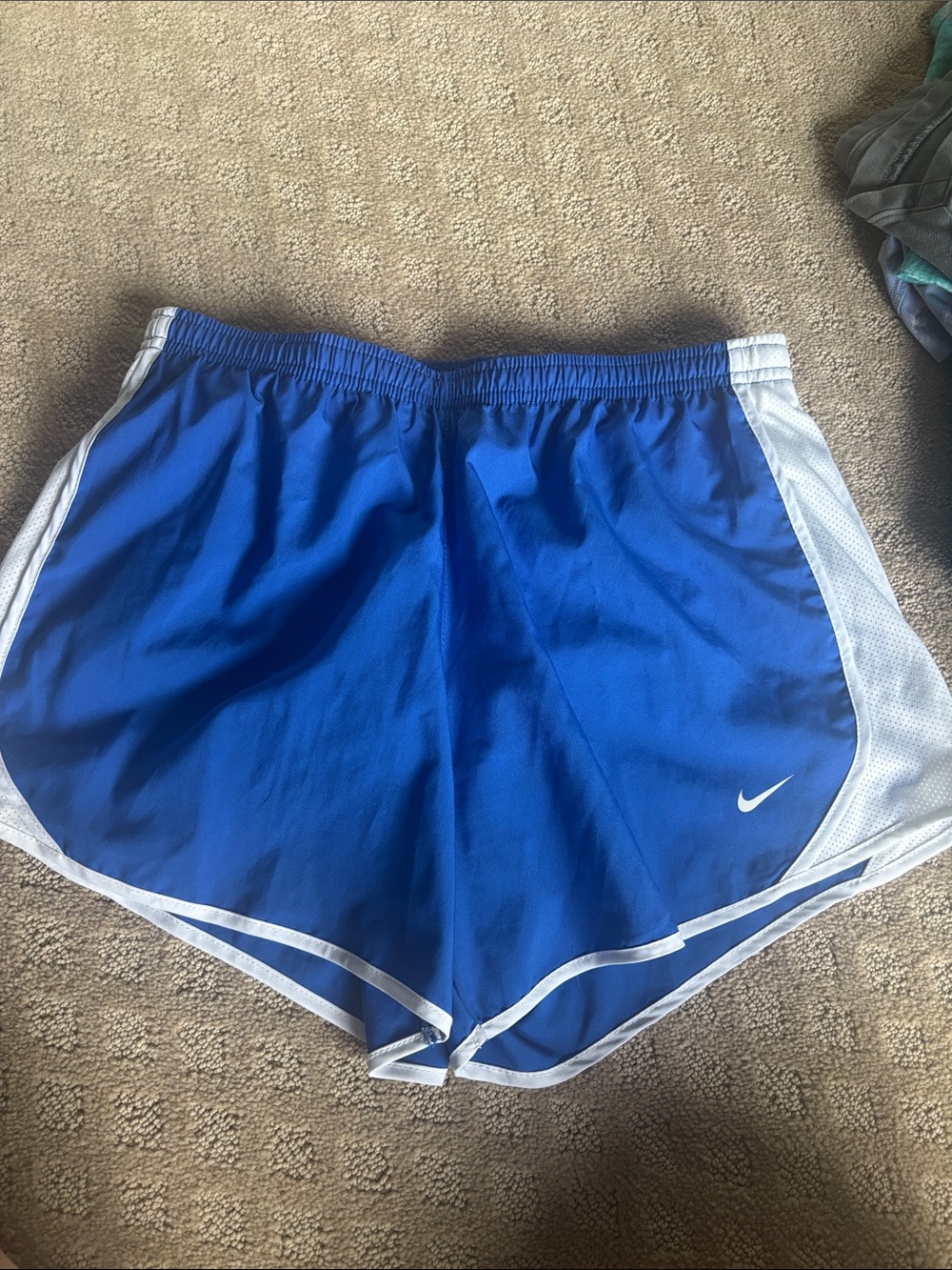 Nike girls Blue Running Shorts with White Trim